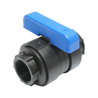 Rubinetto di compressione uguale con sfera e filettatura interna D50x50mm, PN10 per sistemi di irrigazione.