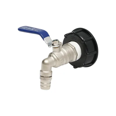 Rubinetto di scarico 1 pollice in ottone per serbatoio IBC con filettatura interna da 60 mm