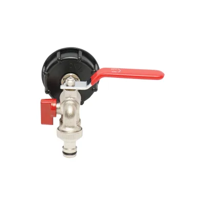 Rubinetto di scarico 1/2 in ottone per serbatoio IBC con filettatura interna da 60 mm - immagine 2