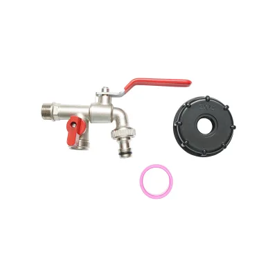 Rubinetto di scarico 1/2 in ottone per serbatoio IBC con filettatura interna da 60 mm - immagine 3