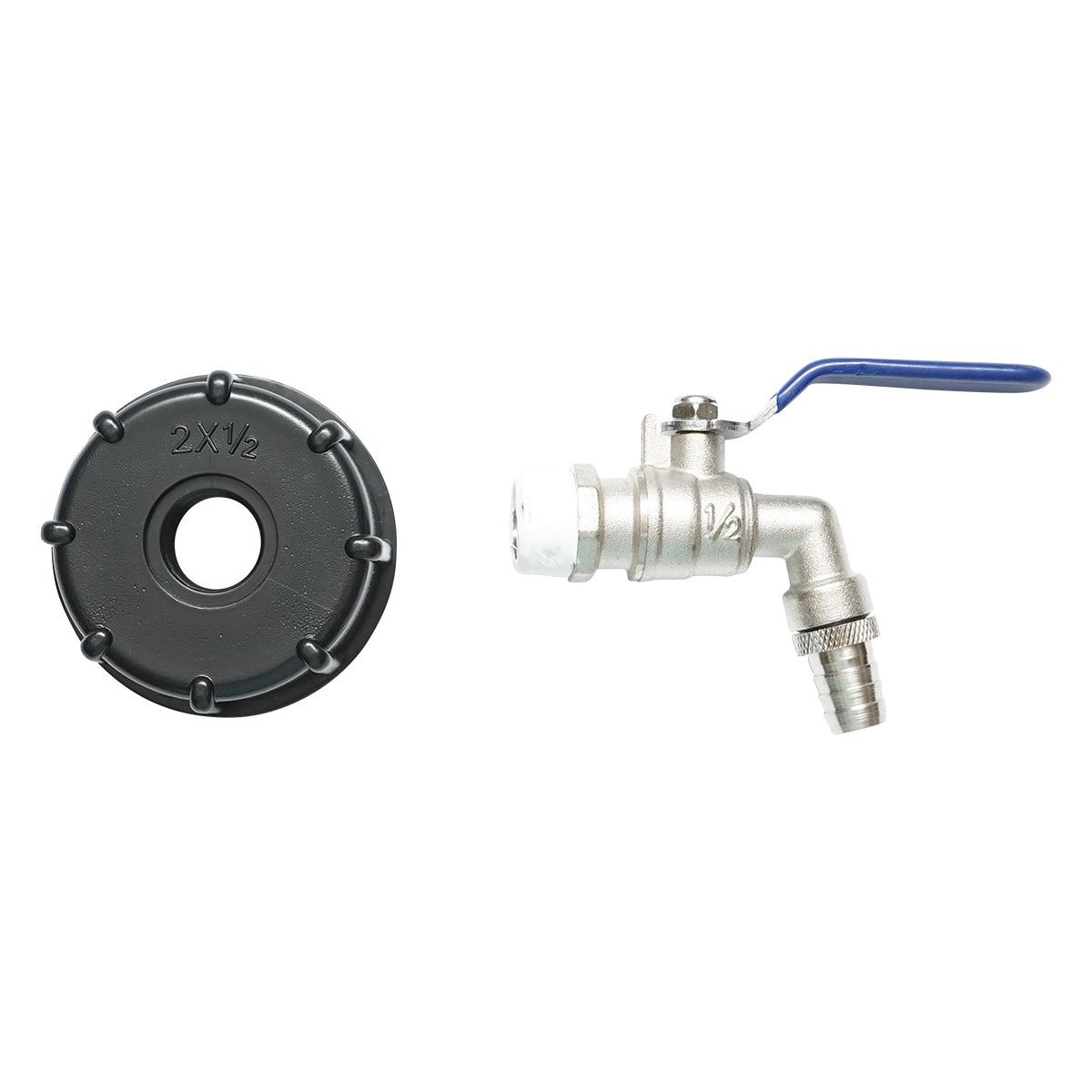 Rubinetto di scarico 1/2 in ottone per serbatoio IBC con filettatura interna da 60 mm, Autospeed - immagine 2