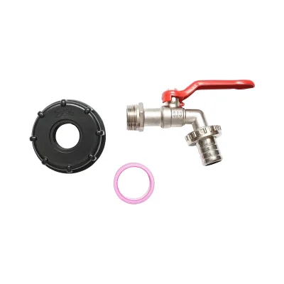 Rubinetto IBC in zinco, adattatore da 2, filetto esterno S60x6, ugello da 0,75, metallo/plastica. - immagine 2