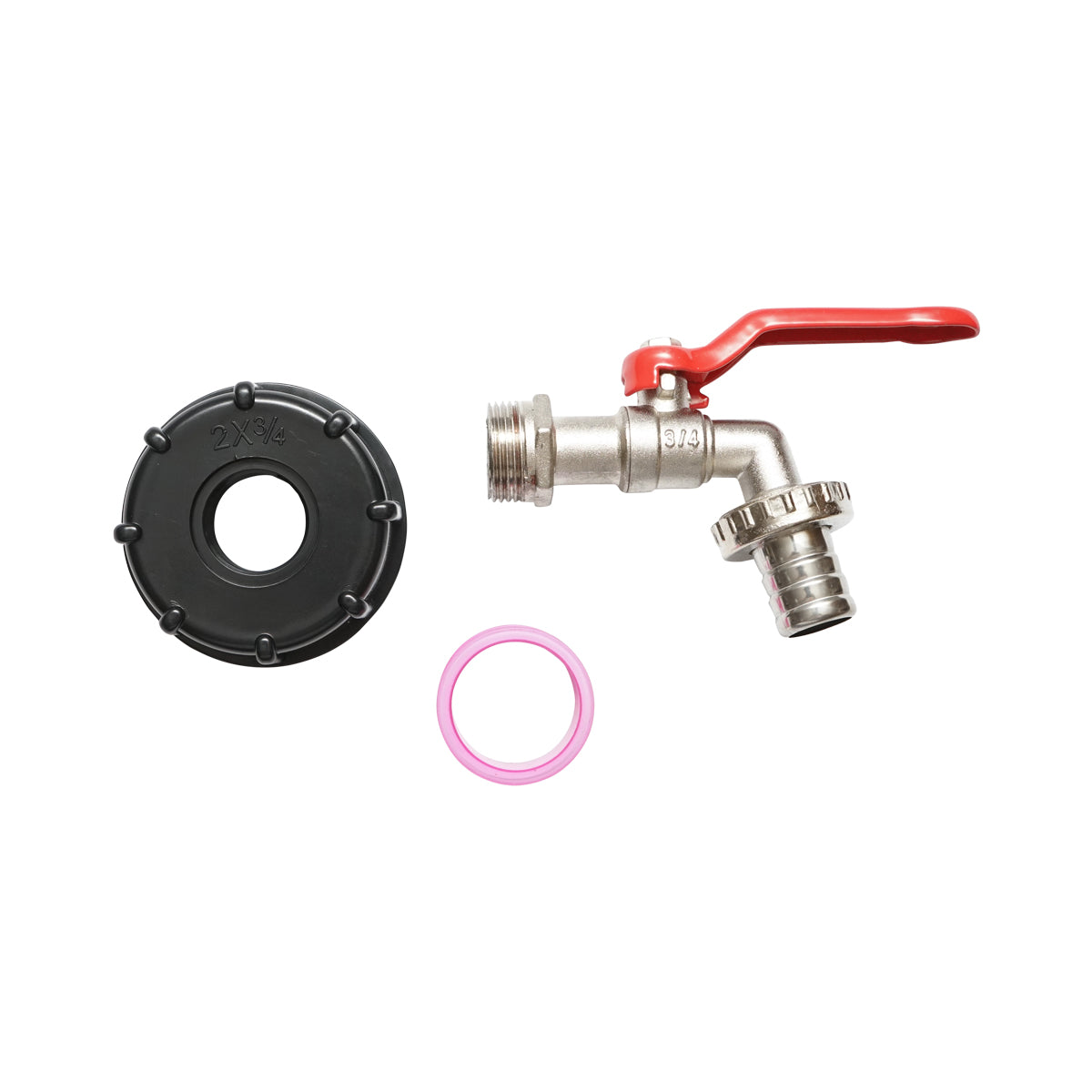 Rubinetto IBC in zinco, adattatore da 2, filetto esterno S60x6, ugello da 0,75, metallo/plastica. - immagine 2