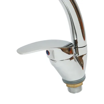 Rubinetto monocomando per lavabo da bagno, installazione lavabo, cartuccia in ceramica, finitura cromata lucida. - immagine 6