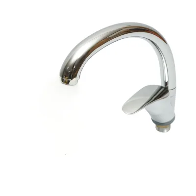 Rubinetto monocomando per lavabo da bagno, installazione lavabo, cartuccia in ceramica, finitura cromata lucida.