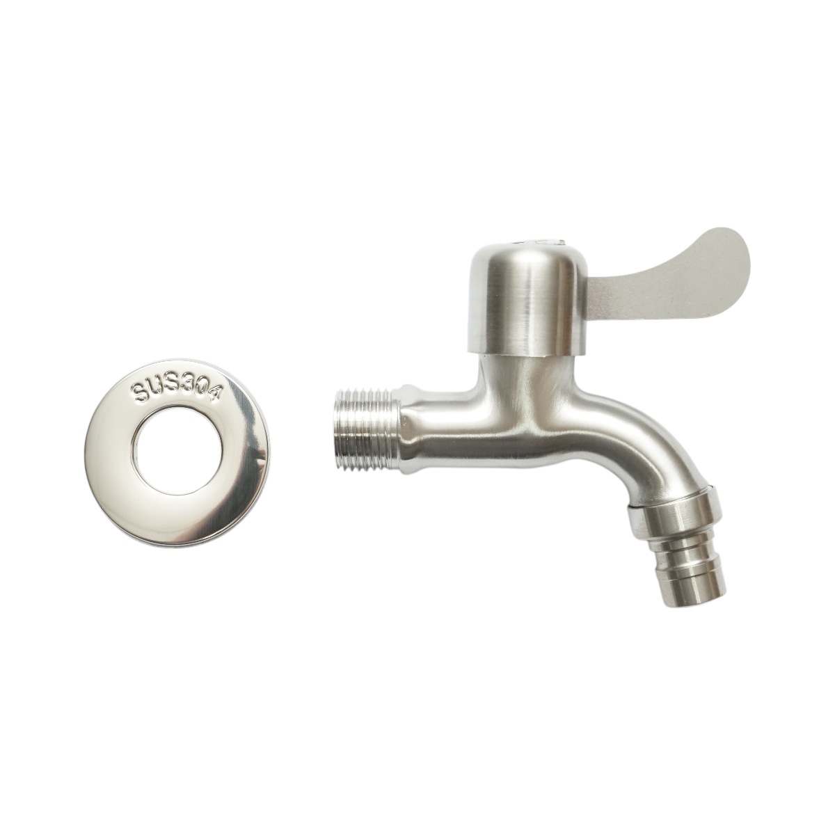 Rubinetto per acqua di servizio, a parete, in acciaio inox - immagine 2