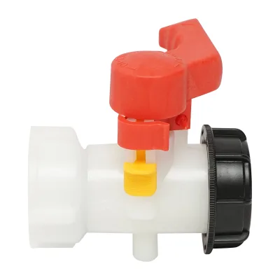 Rubinetto per serbatoio IBC in zinco, adattatore da 2, filetto esterno S60x6, ugello da 0,75, metallo/plastica - immagine 2