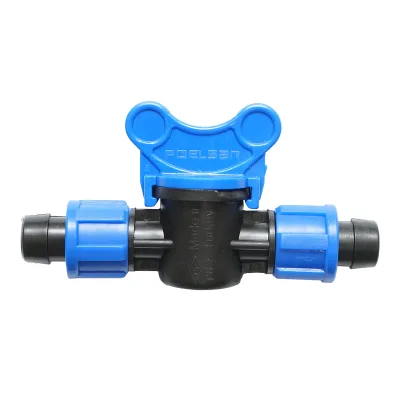 Rubinetto per tubo di gocciolamento uguale D16x16mm, PN4, per sistemi di irrigazione