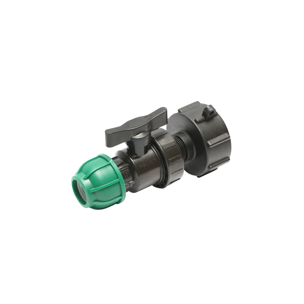Rubinetto, connettore per serbatoio IBC con filettatura interna da 60 mm.
