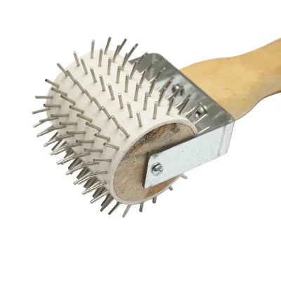 Rullo in acciaio inox senza cappuccio con manico in legno - immagine 4