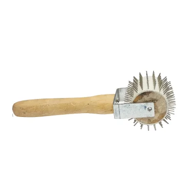 Rullo in acciaio inox senza cappuccio con manico in legno - immagine 2
