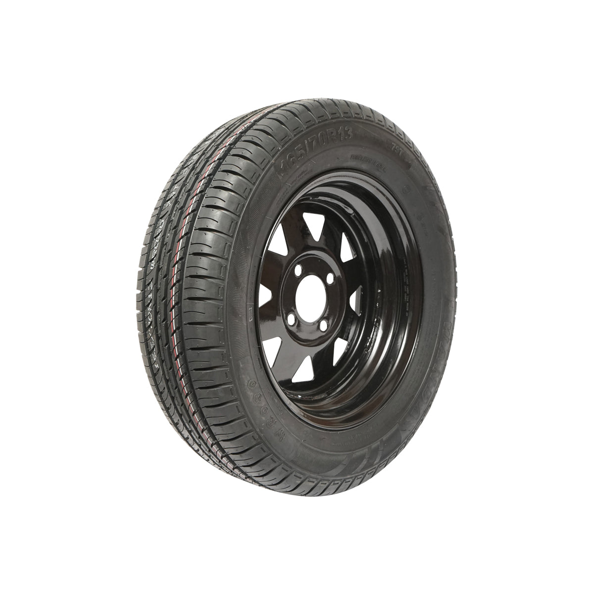Ruota con cerchio a 4 fori per rimorchio (165/70R13) - immagine 3