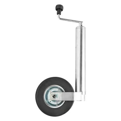 Ruota di supporto in PVC per rimorchio 200×60 mm, diametro tubo esterno 60 mm, diametro tubo interno 54 mm, carico 400 kg