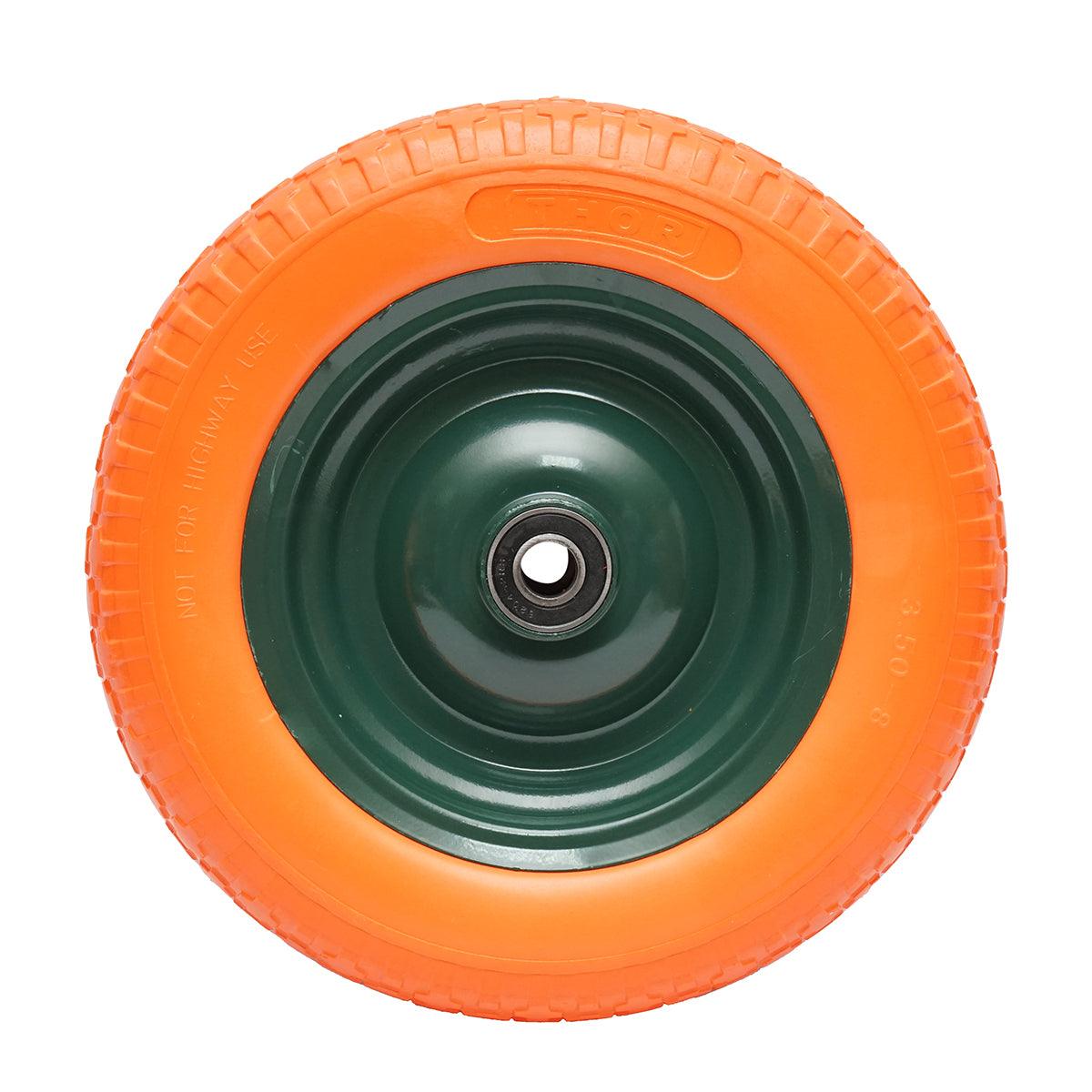 Ruota per Carriola in Gomma Piena in poliuretano, 3.50-8 Ricambio per CARRIOLA, Cerchione in Metallo - immagine 2