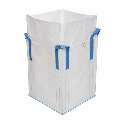 Saccone Big Bag 95x95x105 cm bianco, capacità 1500 kg, tipo circolare non laminato, fondo piano, apertura superiore con gonna 85 cm