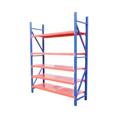 Scaffalatura metallica a 5 ripiani, 200x60x250 cm, 300 kg/ripiano, blu-arancione Breckner Germany - immagine 2