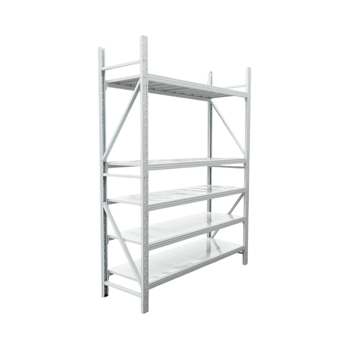 Scaffalatura metallica a 5 ripiani, 200x60x250 cm, portata 300 kg/ripiano, colore grigio. Breckner Germany - immagine 4