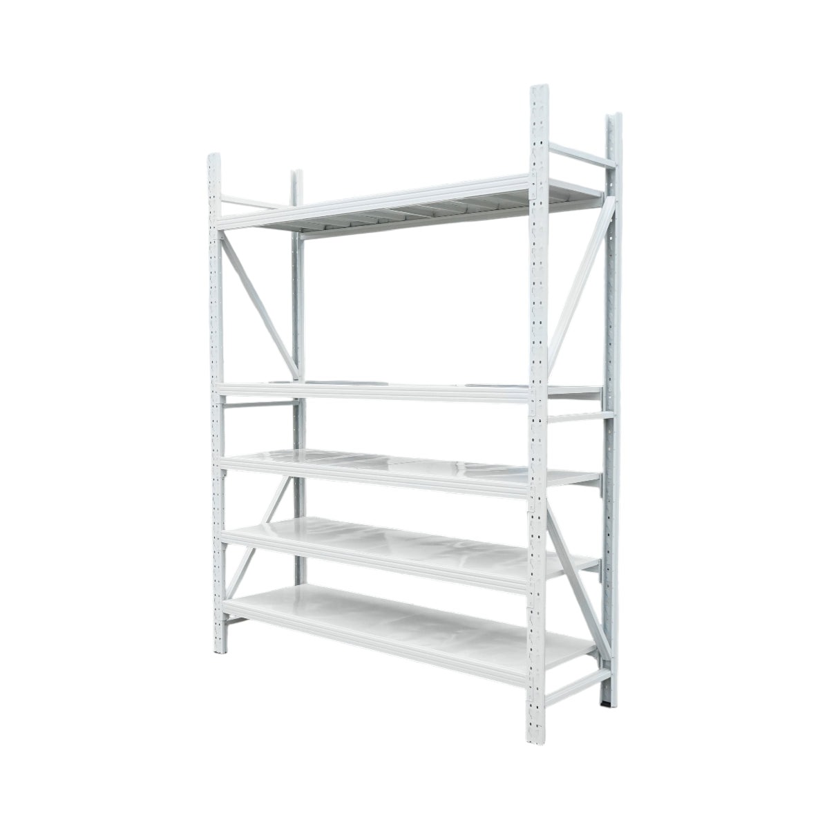 Scaffalatura metallica a 5 ripiani, 200x60x250 cm, portata 300 kg/ripiano, colore grigio. Breckner Germany - immagine 2