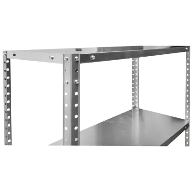 Scaffale in metallo con 4 ripiani, 147x75x30 cm, 45 kg/ripiano, montaggio con viti, zincato - immagine 5