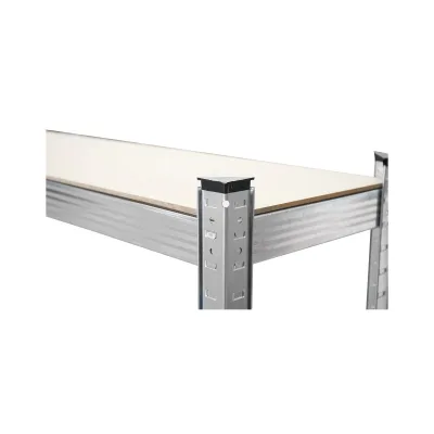 Scaffale in metallo con 5 ripiani in MDF, 180x100x30 cm, 250 kg/ripiano, montaggio senza viti, zincato - immagine 4