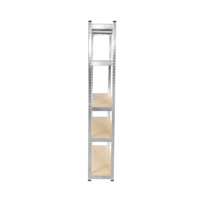 Scaffale in metallo con 5 ripiani in MDF, 180x100x30 cm, 250 kg/ripiano, montaggio senza viti, zincato - immagine 3