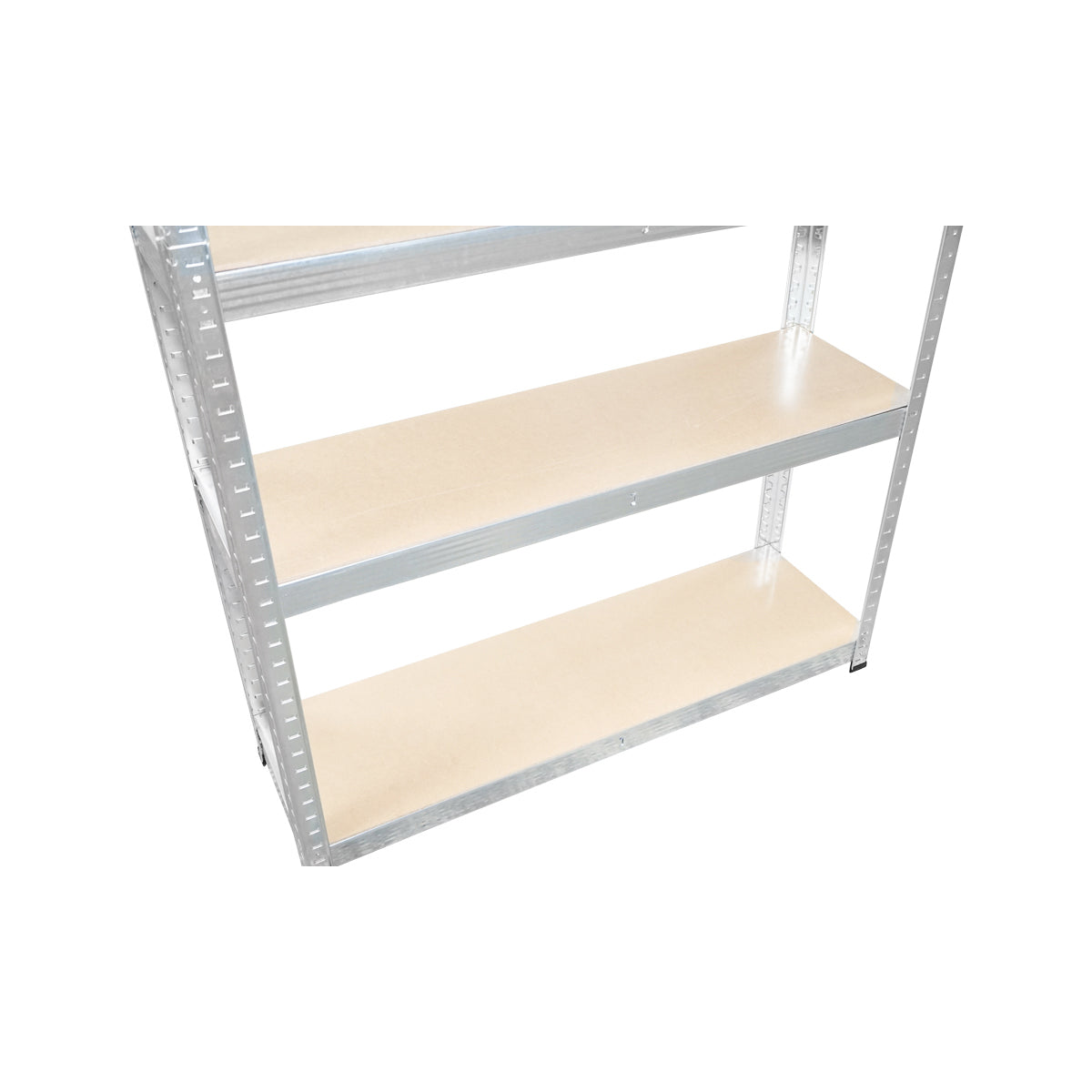 Scaffale in metallo con 5 ripiani in MDF, 180x100x35 cm, 250 kg/ripiano, montaggio senza viti, zincato - immagine 6