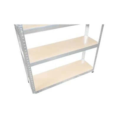 Scaffale in metallo con 5 ripiani in MDF, 180x100x40 cm, 175 Kg/ripiano, montaggio senza viti, zincato - immagine 6