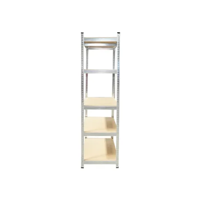 Scaffale in metallo con 5 ripiani in MDF, 180x100x40 cm, 250 kg/ripiano, montaggio senza viti, zincato - immagine 3