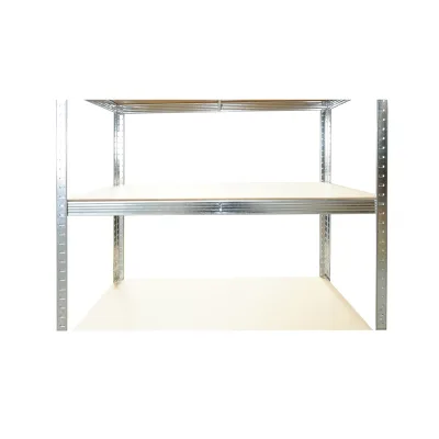 Scaffale in metallo con 5 ripiani in MDF, 180x100x50 cm, 250 kg/ripiano, montaggio senza viti, zincato - immagine 6
