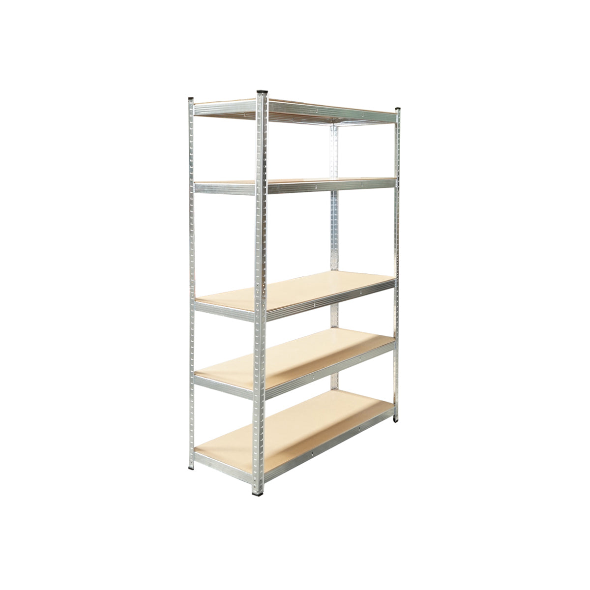 Scaffale in metallo con 5 ripiani in MDF, 180x120x45 cm, 175 kg/ripiano, montaggio senza viti, zincato - immagine 2