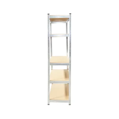 Scaffale in metallo con 5 ripiani in MDF, 180x120x45 cm, 250 kg/ripiano, montaggio senza viti, zincato - immagine 3