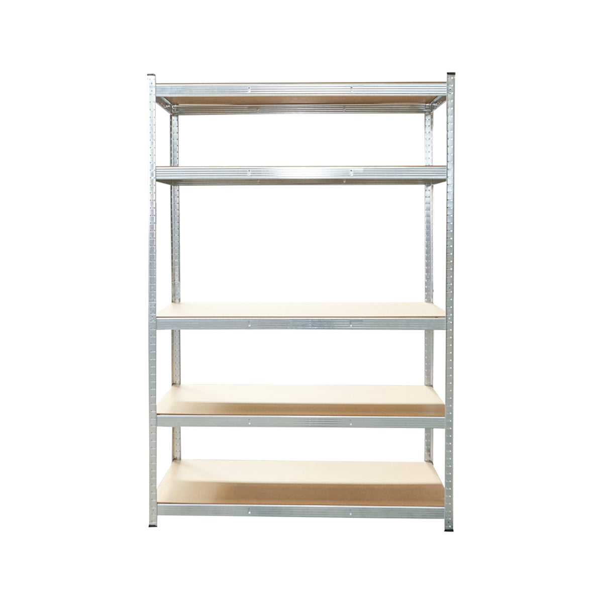 Scaffale in metallo con 5 ripiani in MDF, 180x120x60 cm, 250 kg/ripiano, montaggio senza viti, zincato