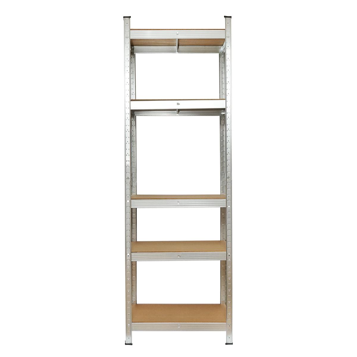 Scaffale Metallico con 5 Ripiani in MDF, 170x80x30 cm, Montaggio Senza Viti