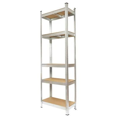 Scaffale Metallico con 5 Ripiani in MDF, 180x70x35cm, Montaggio Senza Viti - immagine 2