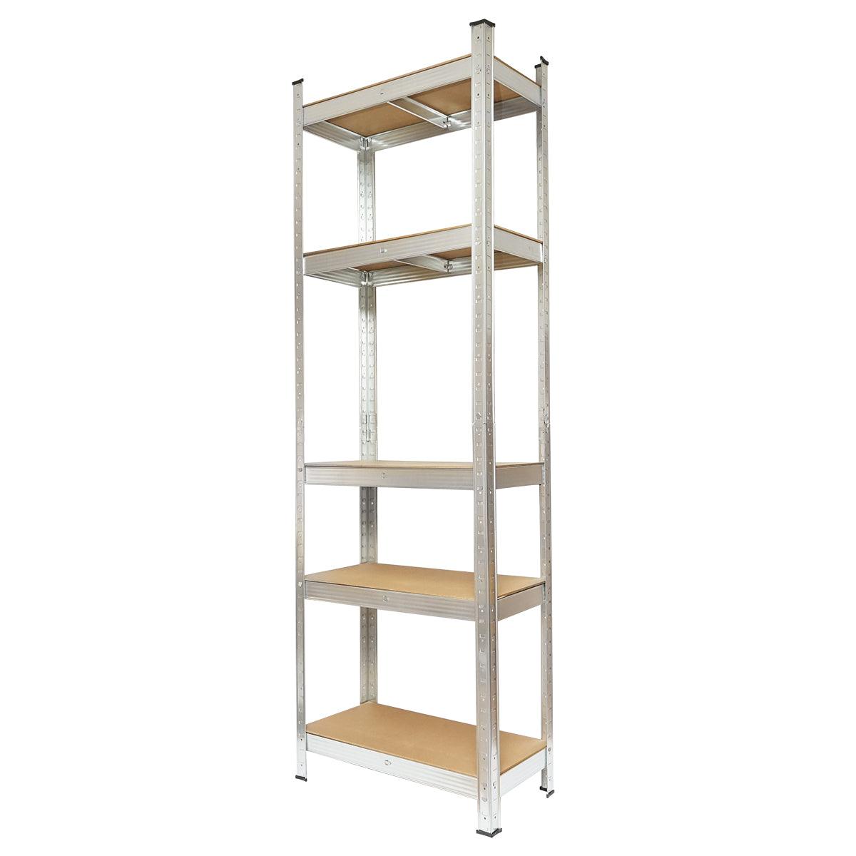 Scaffale Metallico con 5 Ripiani in MDF, 180x70x35cm, Montaggio Senza Viti - immagine 2