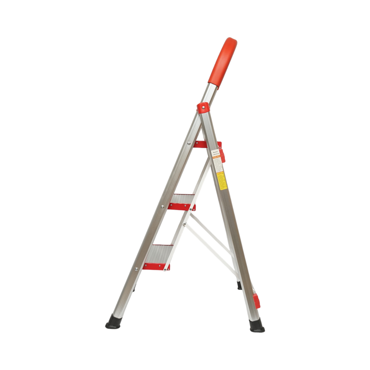 Scala pieghevole in alluminio, 3 gradini antiscivolo, altezza 68 cm, portata massima 130 kg. - immagine 6