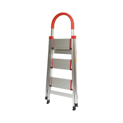 Scala pieghevole in alluminio, 3 gradini antiscivolo, altezza 68 cm, portata massima 130 kg. - immagine 3
