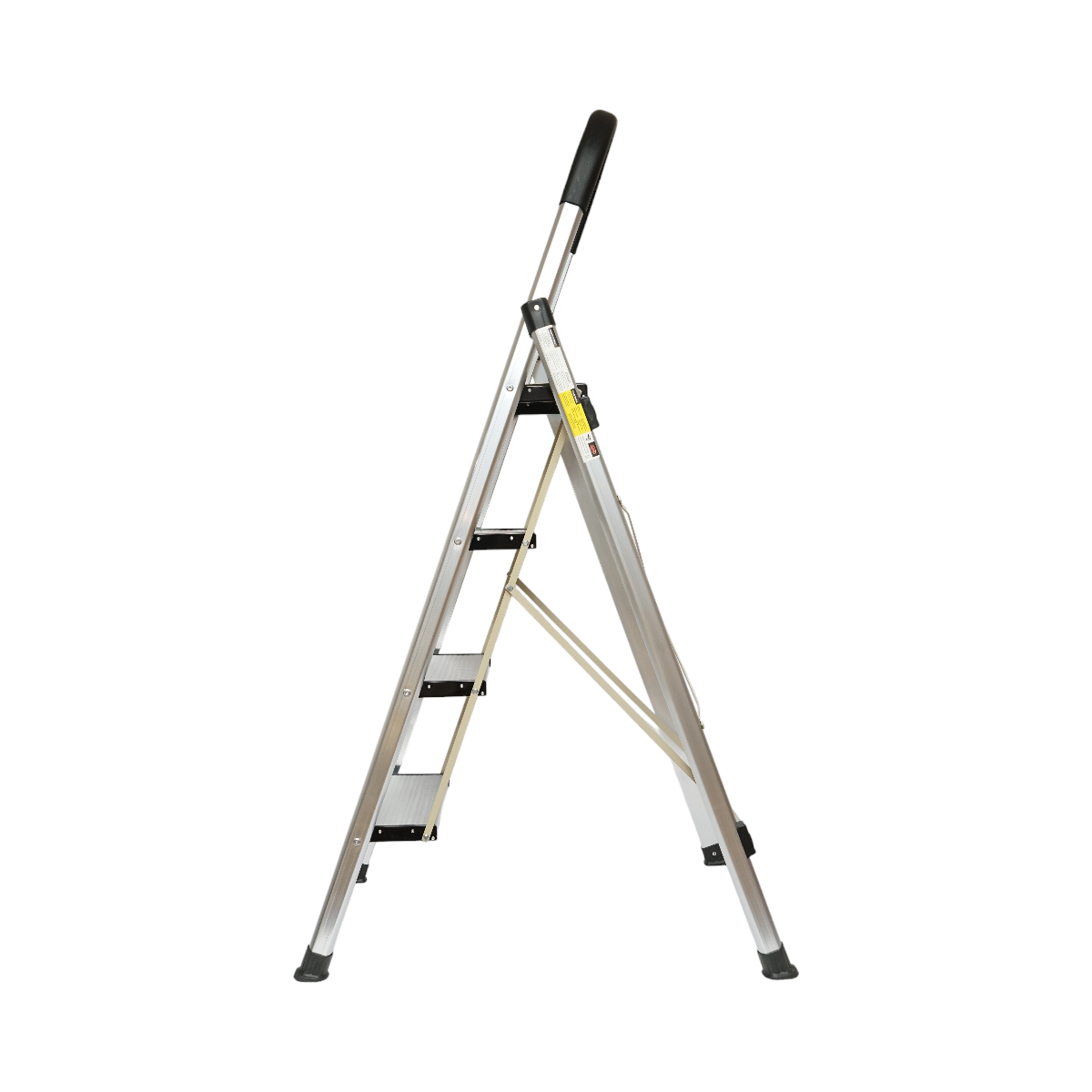 Scala pieghevole in alluminio, 4 gradini antiscivolo, altezza 143cm, capacità massima 150Kg, Crownman - immagine 3