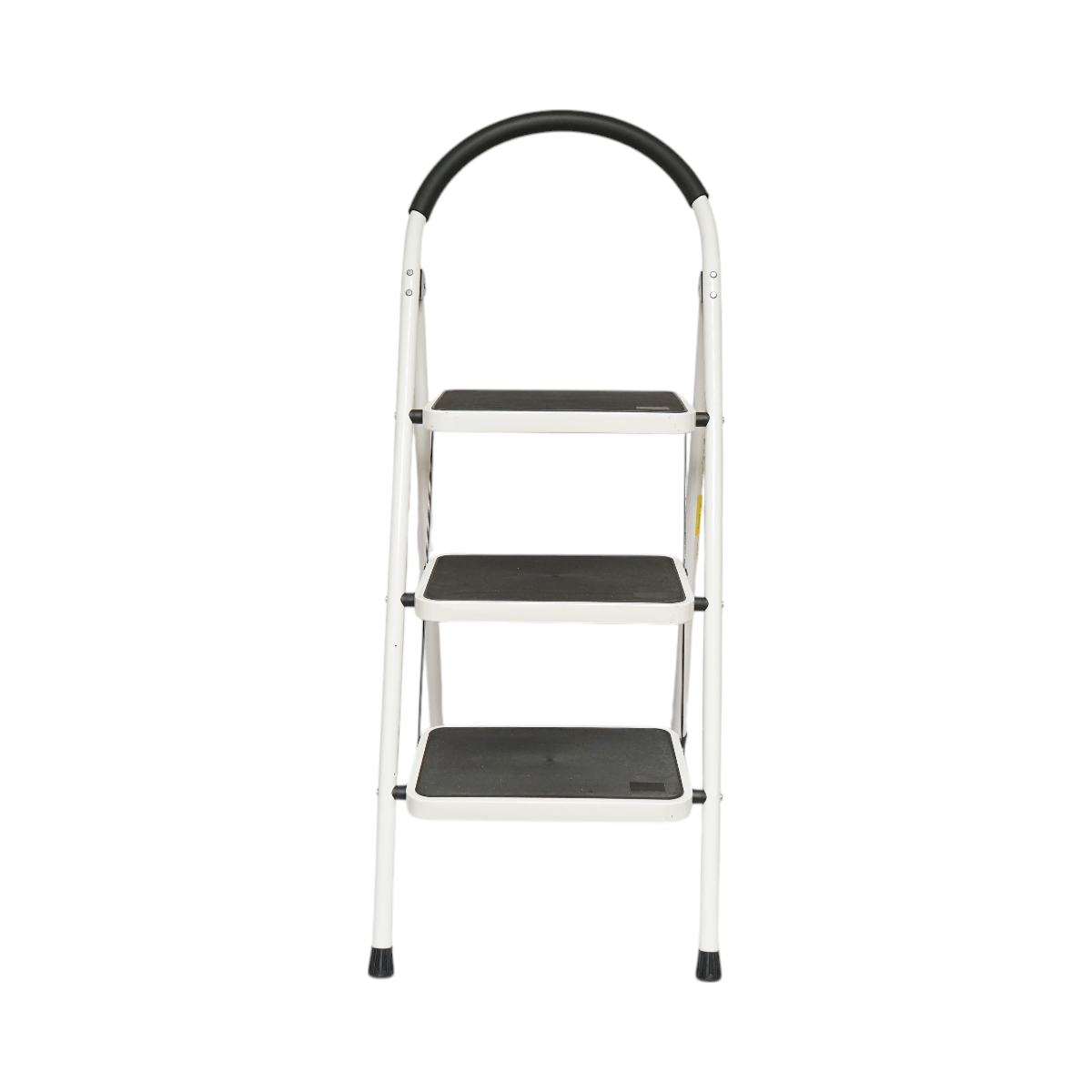 Scala pieghevole in metallo, 3 gradini con rivestimento antiscivolo, altezza 127cm, capacità massima 150Kg, Crownman - immagine 5