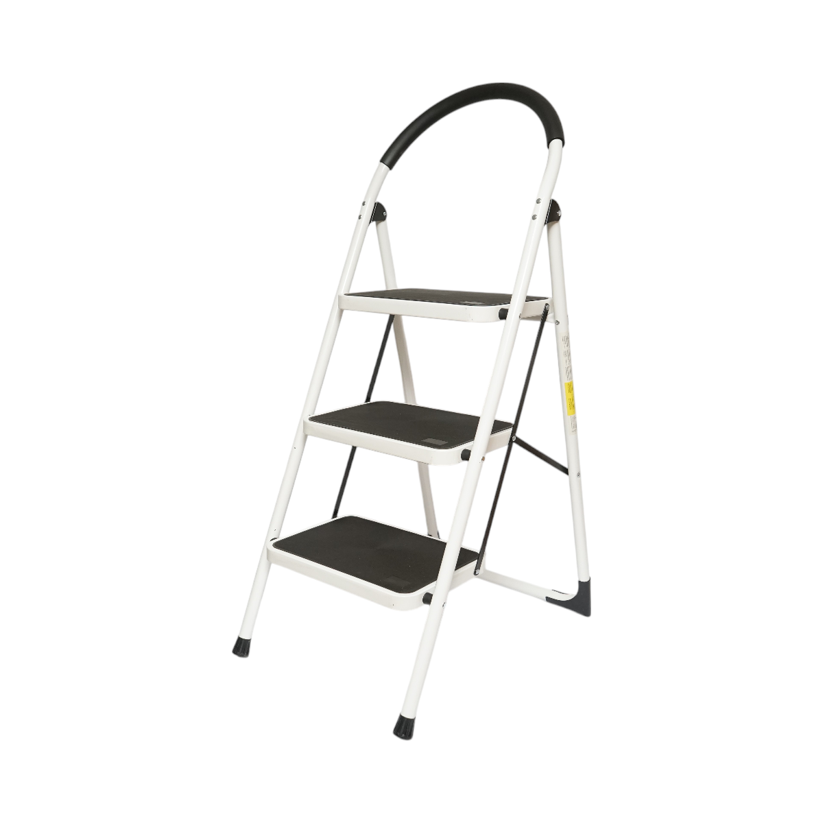 Scala pieghevole in metallo, 3 gradini con rivestimento antiscivolo, altezza 127cm, capacità massima 150Kg, Crownman