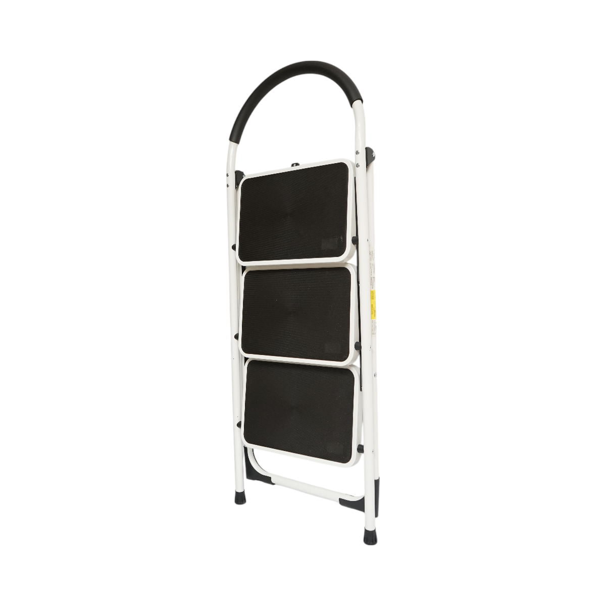 Scala pieghevole in metallo, 3 gradini con rivestimento antiscivolo, altezza 127cm, capacità massima 150Kg, Crownman - immagine 2
