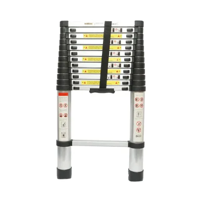 Scala telescopica in alluminio Crownman, 3,8 m, 13 gradini antiscivolo, portata massima 150 kg - immagine 2