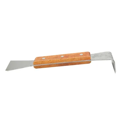Scalpello per apicoltura in acciaio inox tipo L con manico in legno 200x45mm - immagine 2