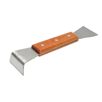 Scalpello per apicoltura in acciaio inox tipo L con manico in legno 200x45mm - immagine 3