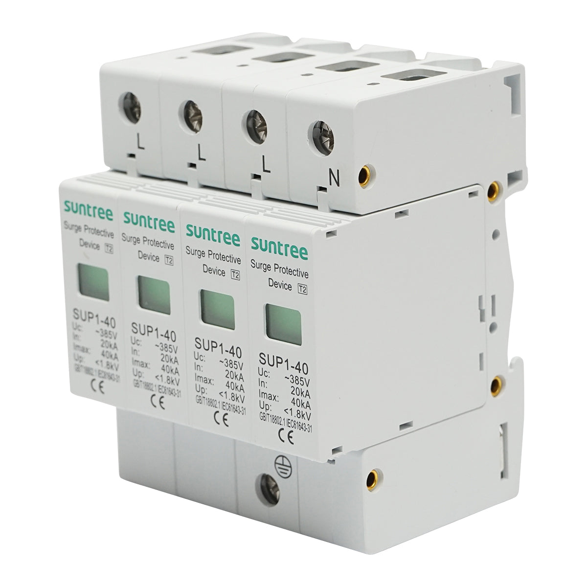 Scaricatore di sovratensione con segnalazione 4P ACSPD 380VDC, 2040KA Suntree - immagine 2