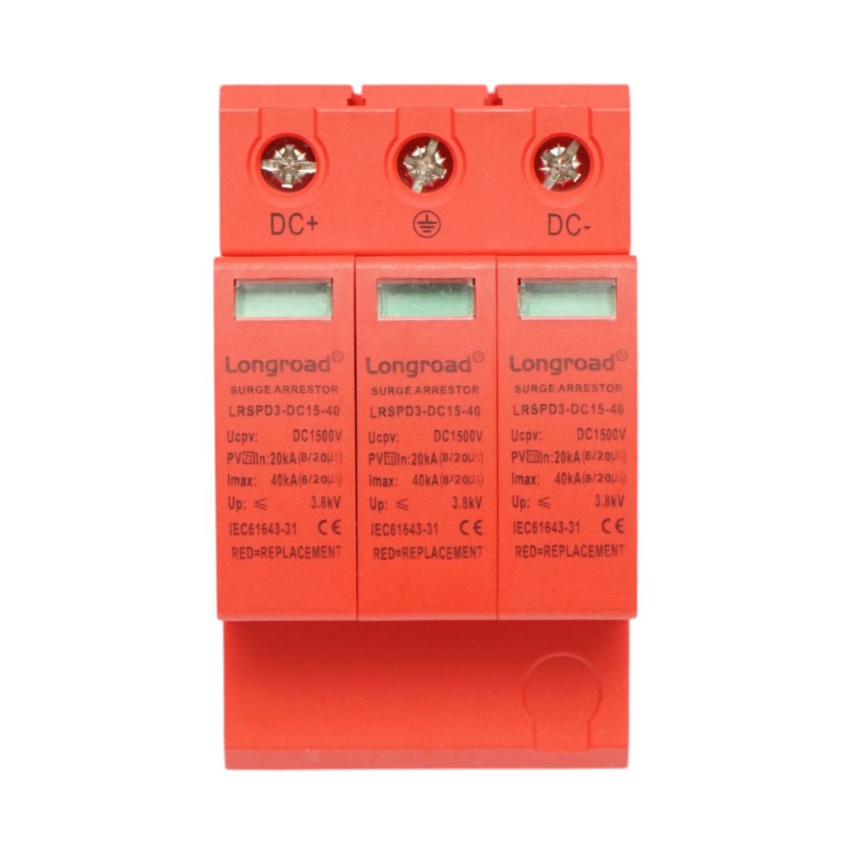 Scaricatore di sovratensione con segnalazione per impianti fotovoltaici DC 3P tipo C 1500VDC Longroad - immagine 2