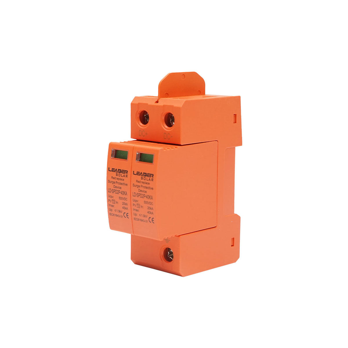 Scaricatore di sovratensione con segnalazione per impianti fotovoltaici LD-SPD-2P-40kA-500VDC Leader - immagine 2