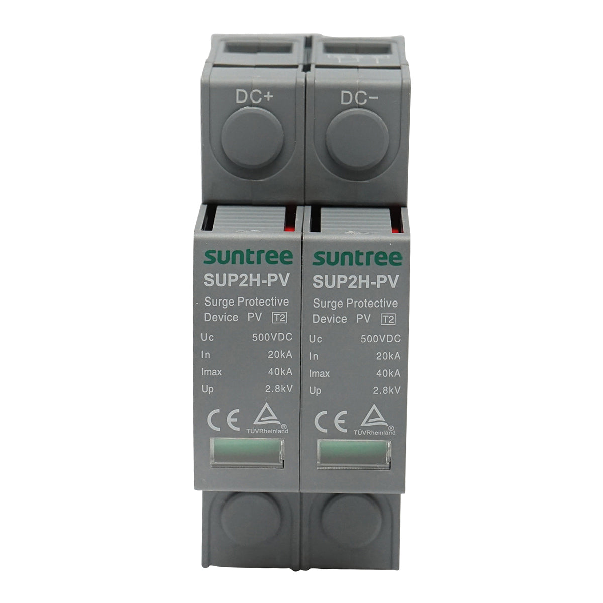 Scaricatore di sovratensione con segnalazione per sistemi fotovoltaici DC 2P tipo C 500VDC Suntree - immagine 2