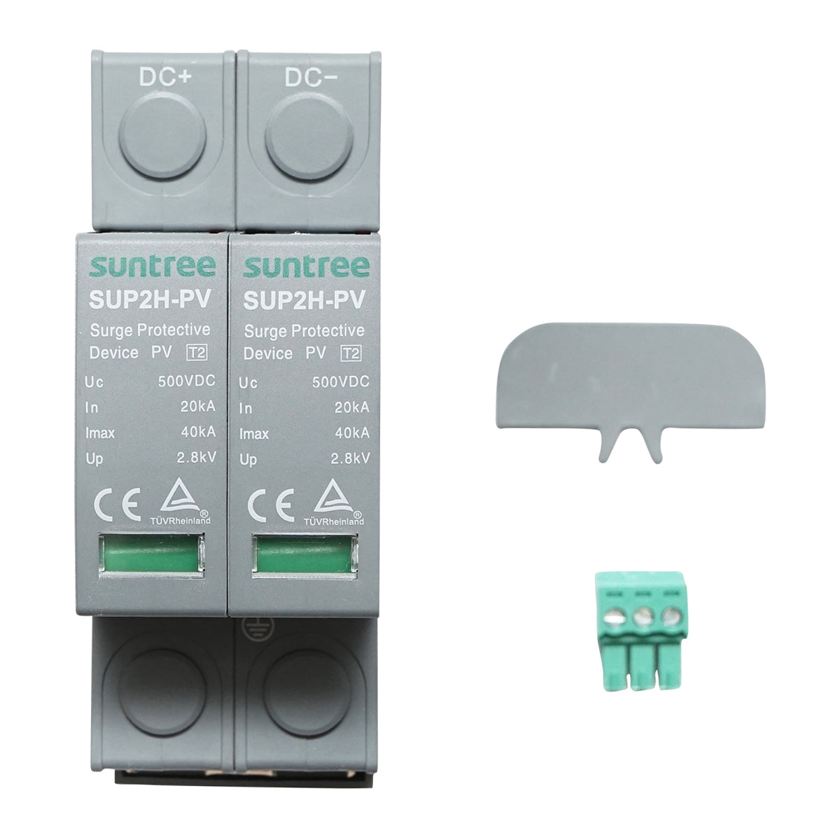Scaricatore di sovratensione con segnalazione per sistemi fotovoltaici DC 2P tipo C 500VDC Suntree