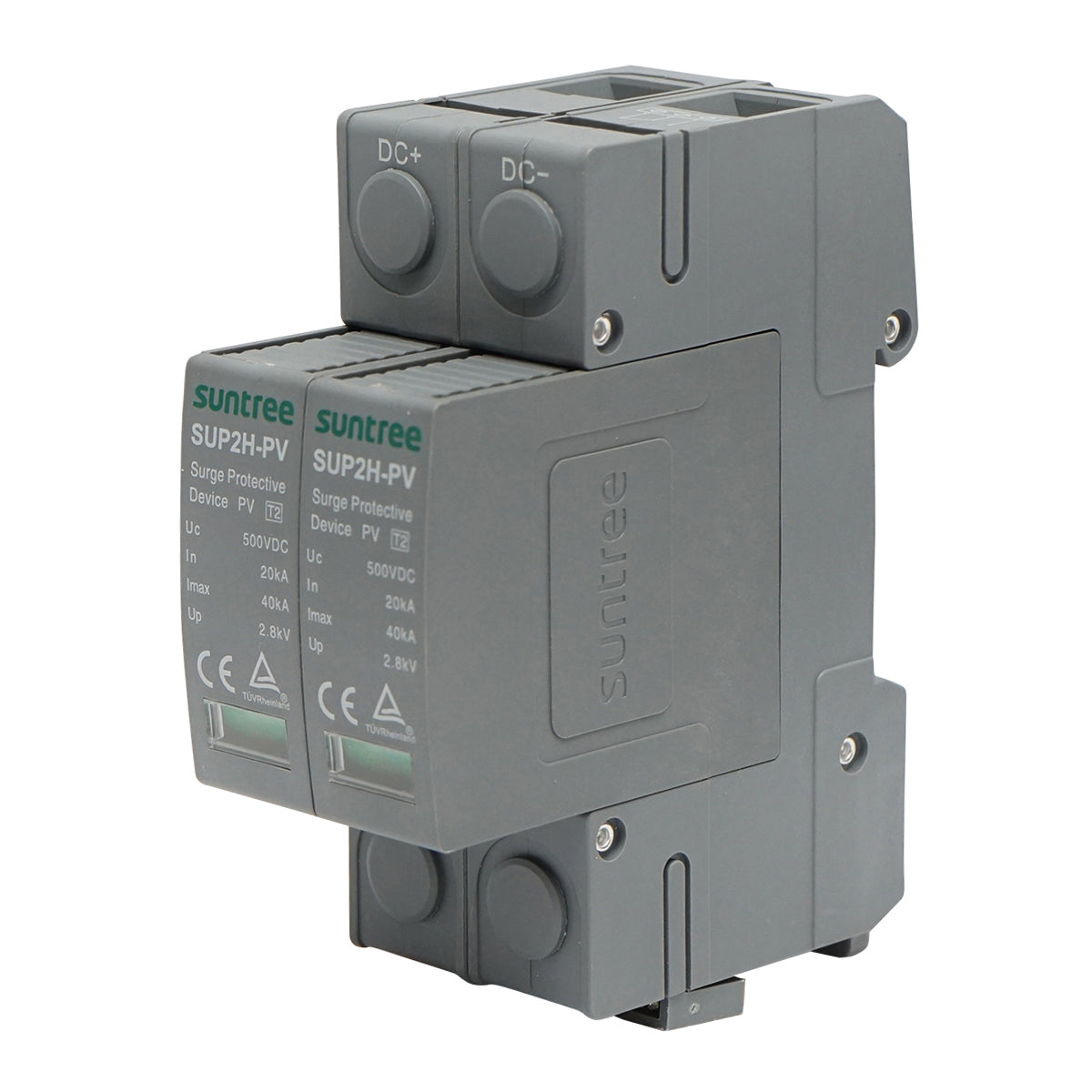 Scaricatore di sovratensione con segnalazione per sistemi fotovoltaici DC 2P tipo C 500VDC Suntree - immagine 3